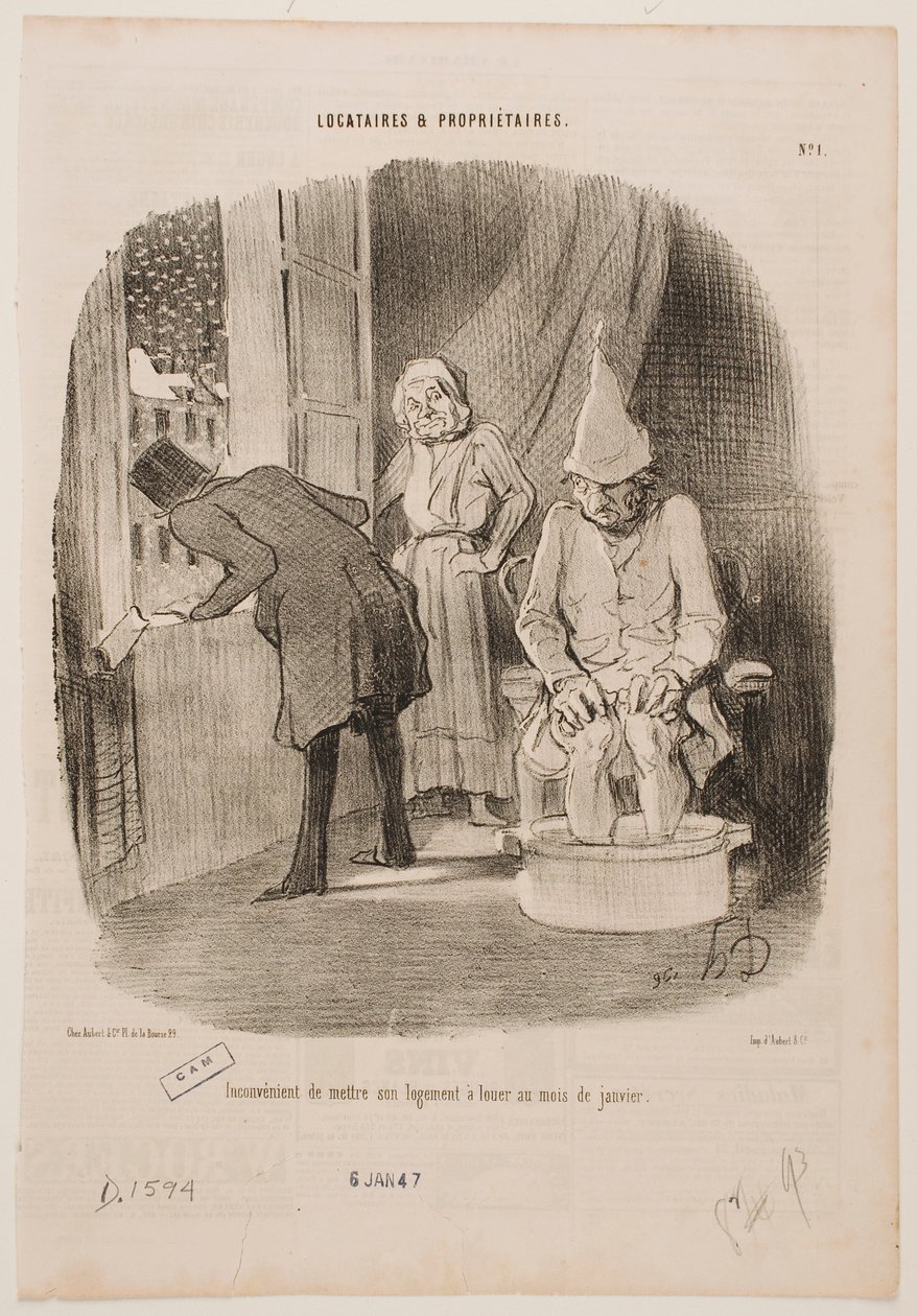 Disadvantage to Having Your Place Put Up for Rent in January by Honoré Daumier