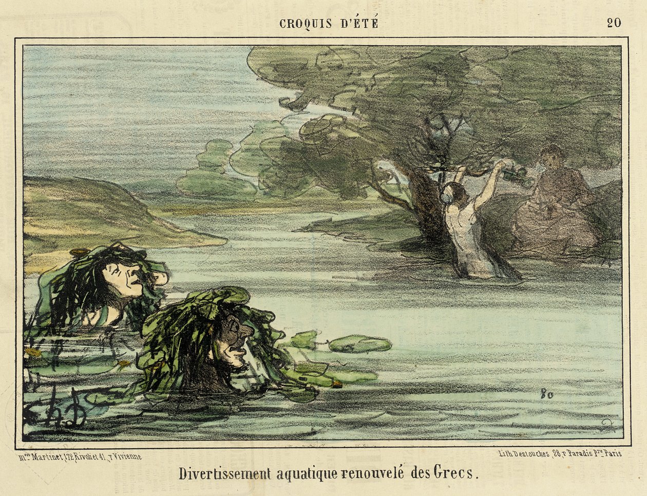 Aquatic Entertainment Renewed by the Greeks by Honoré Daumier