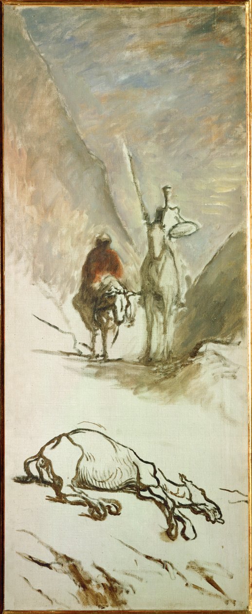 Don Quixote and the Dead Mule by Honore Daumier