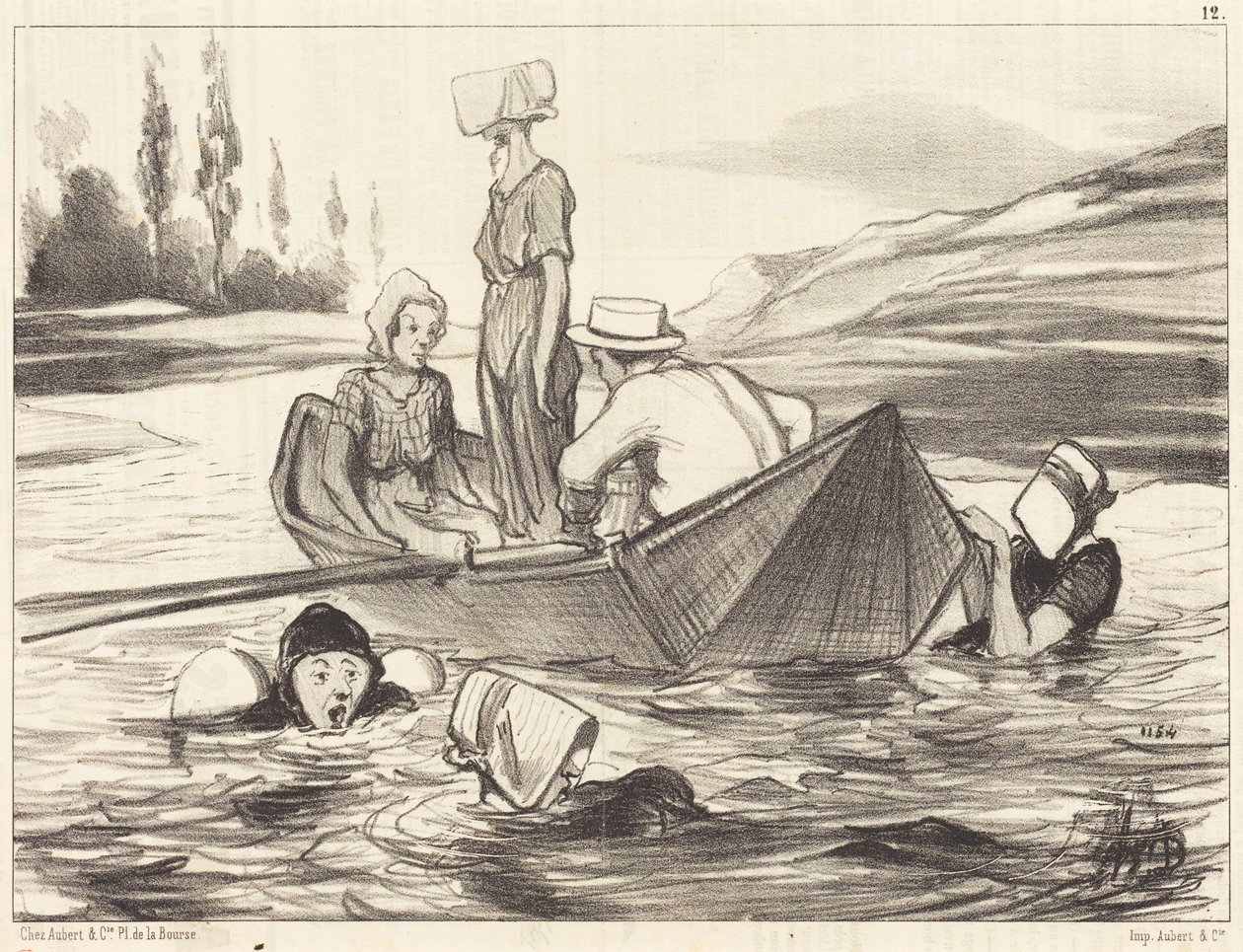In Open Water by Honoré Daumier