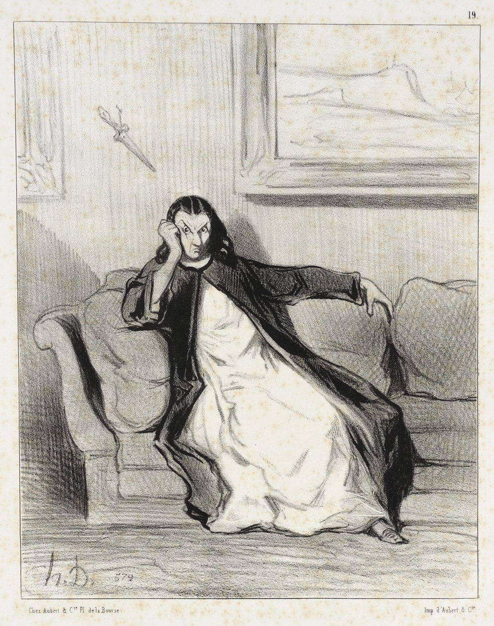Hell and Damnation!...Hissed!... by Honoré Daumier
