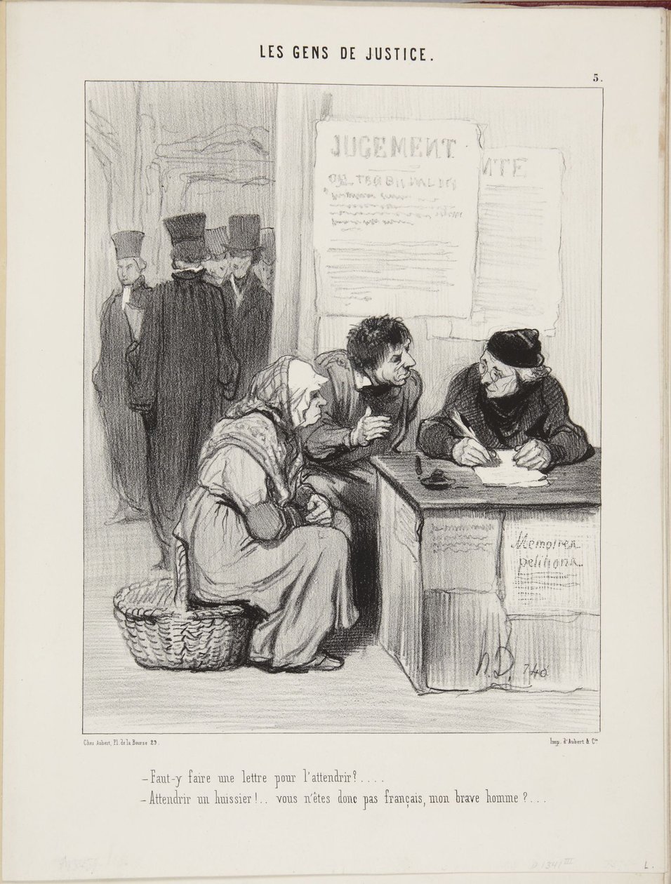 Should We Write a Letter to Soften Him?... Soften a Bailiff!... You Are Not French, My Good Man? by Honoré Daumier