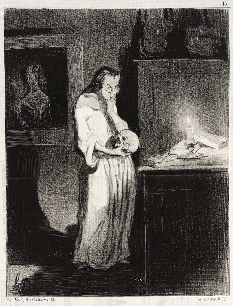 Humanitarian Woman of Letters Engaging with Man... by Honoré Daumier