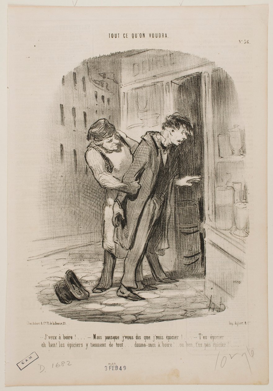 I want a drink. by Honoré Daumier
