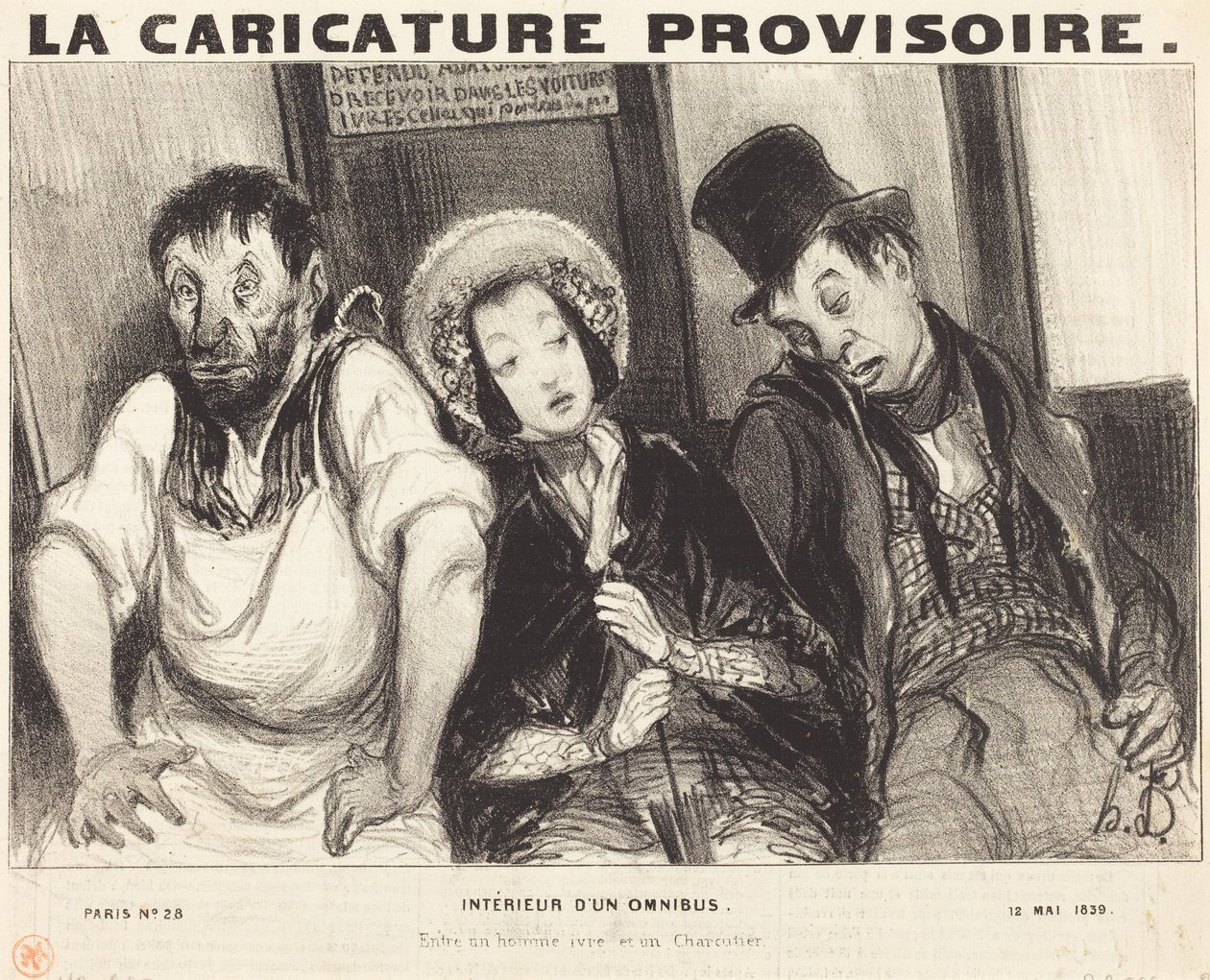 Interior of an Omnibus by Honoré Daumier