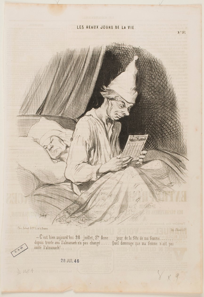 It’s Today the 28th of July, Saint Anne, ... by Honoré Daumier