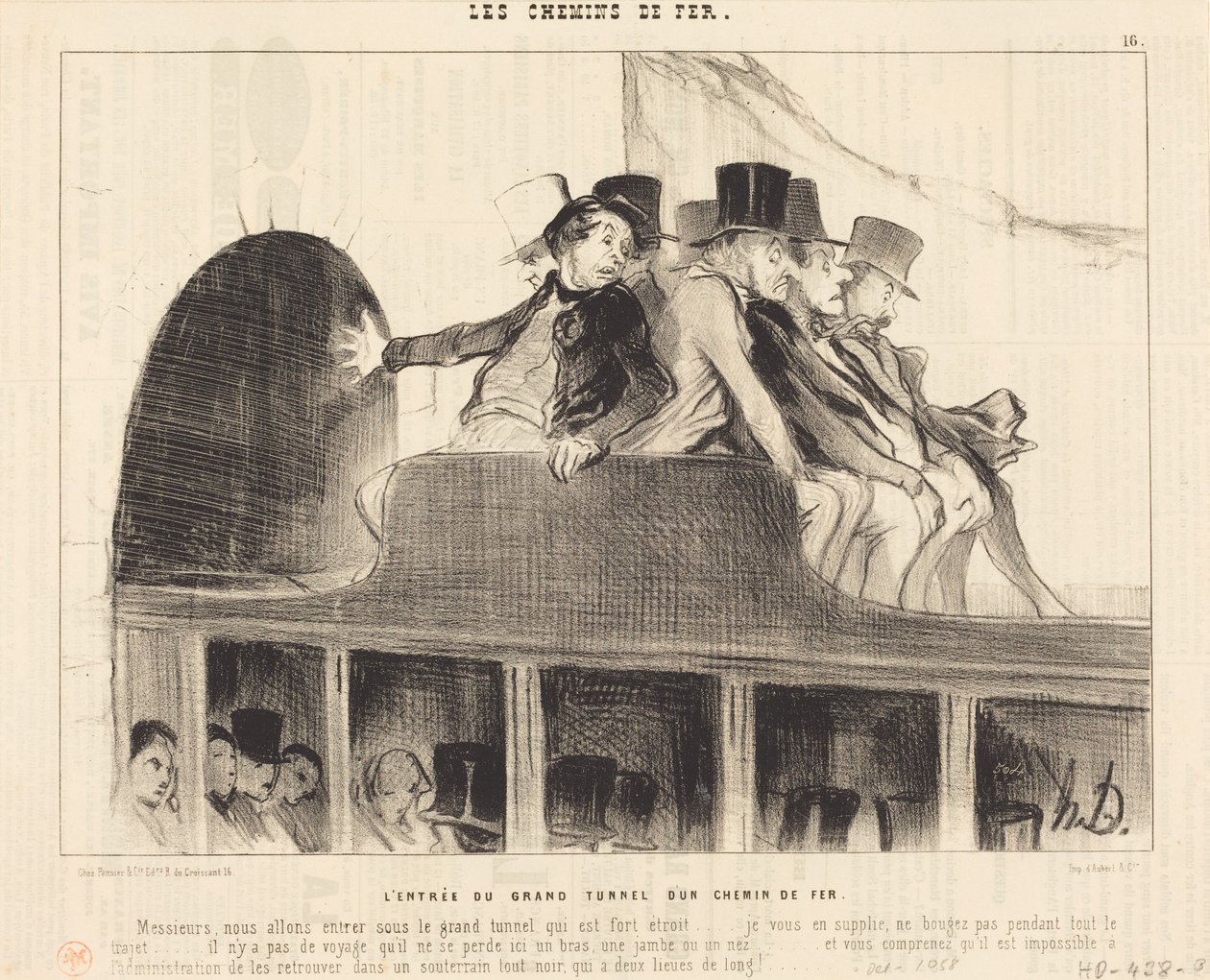 The Entrance of the Grand Tunnel of a Railway by Honoré Daumier