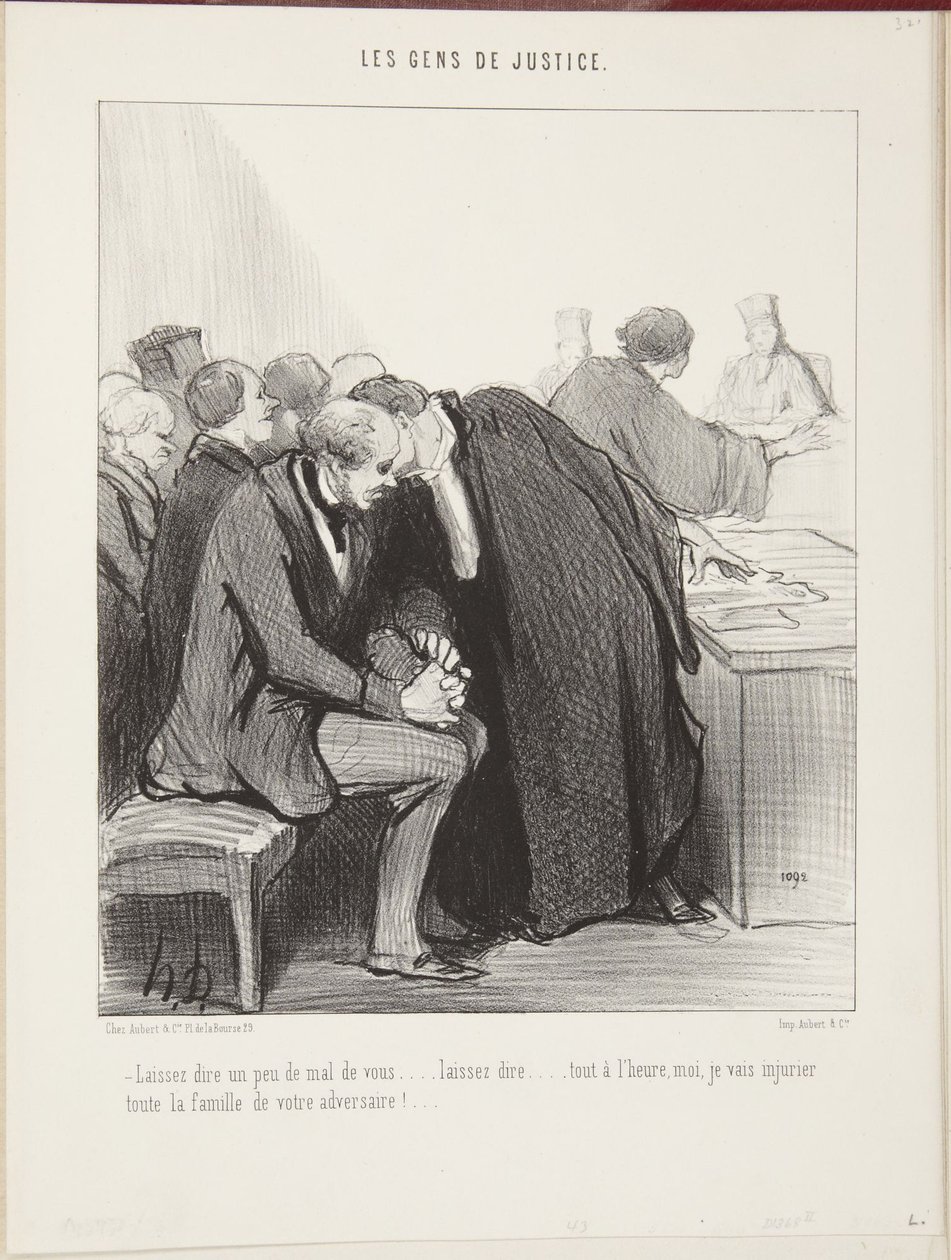 Let them say a little bad about you...let them say...soon, I will insult the whole family of your adversary!... by Honoré Daumier