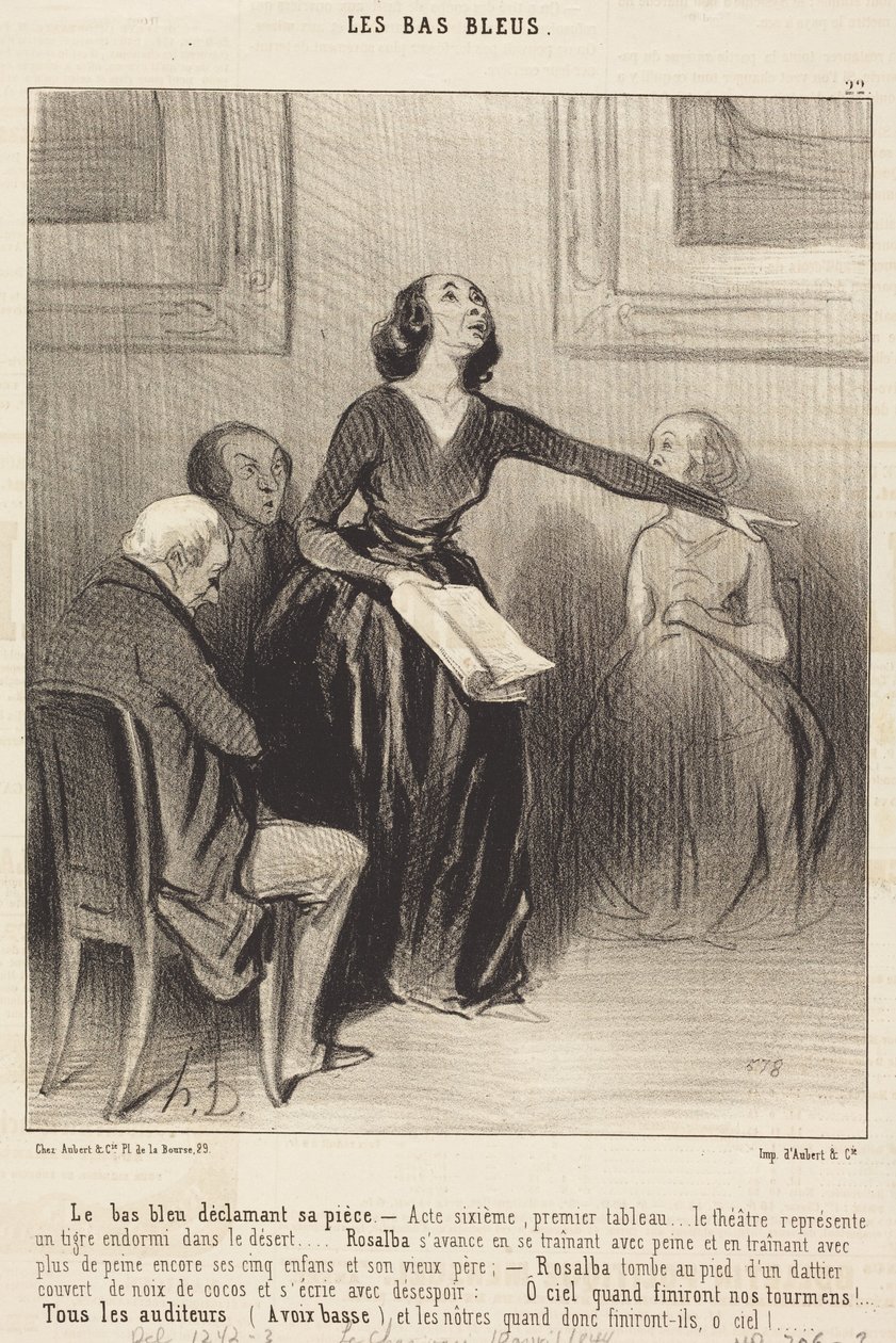 The Blue Stocking Reciting Her Piece by Honoré Daumier