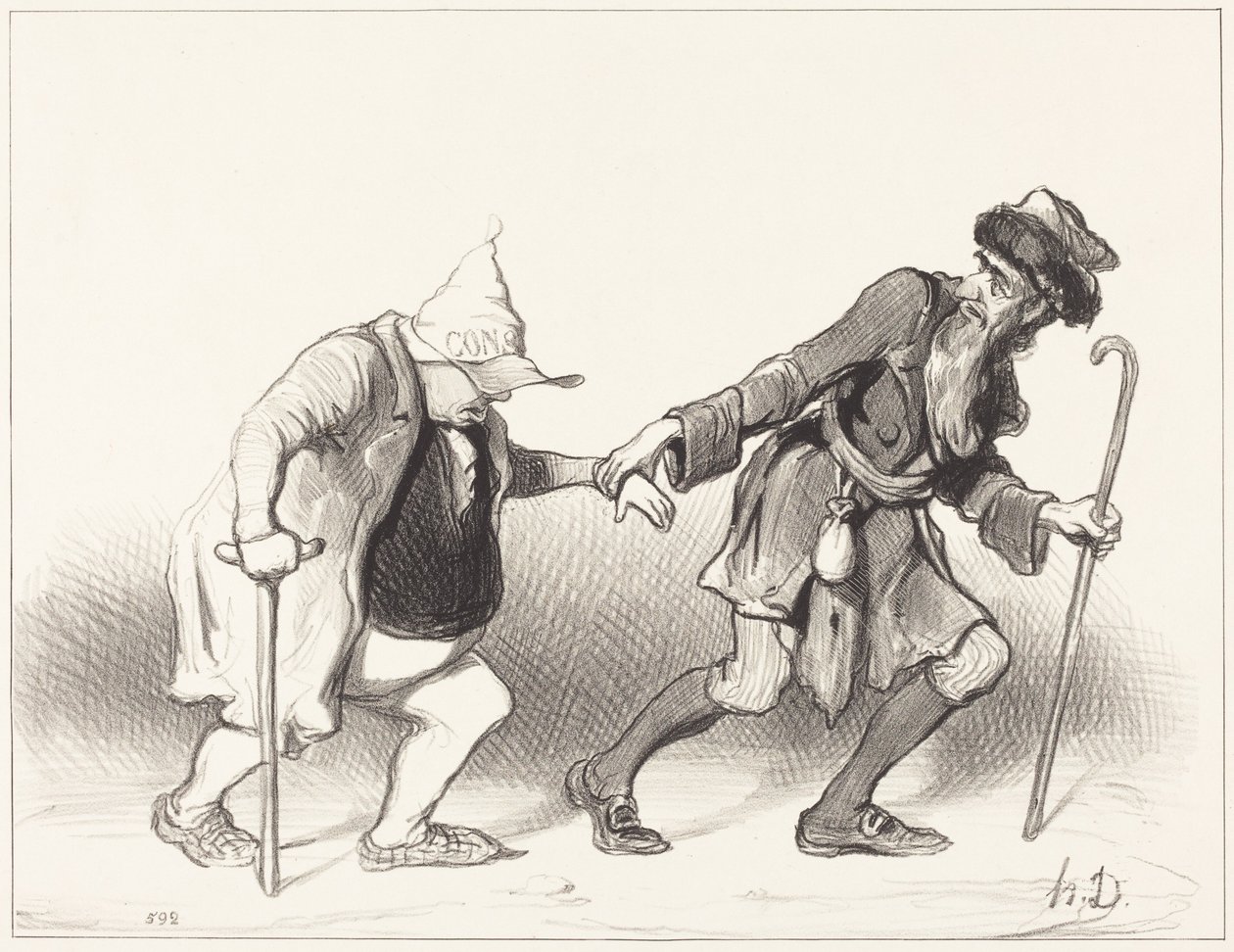 The Constitutional and the Wandering Jew by Honoré Daumier