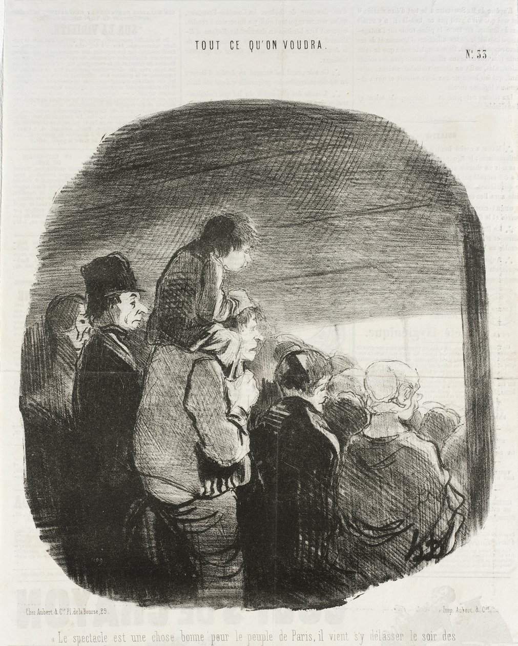 The spectacle is a good thing for the people of Paris... by Honoré Daumier