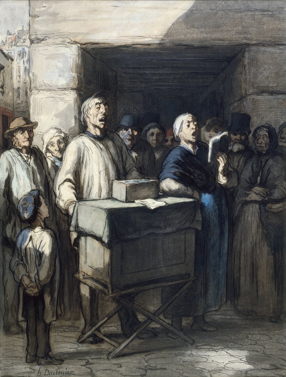 The Barrel Organ Player by Honoré Daumier