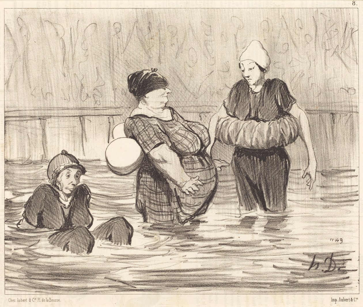 The Prudent Bathers by Honoré Daumier