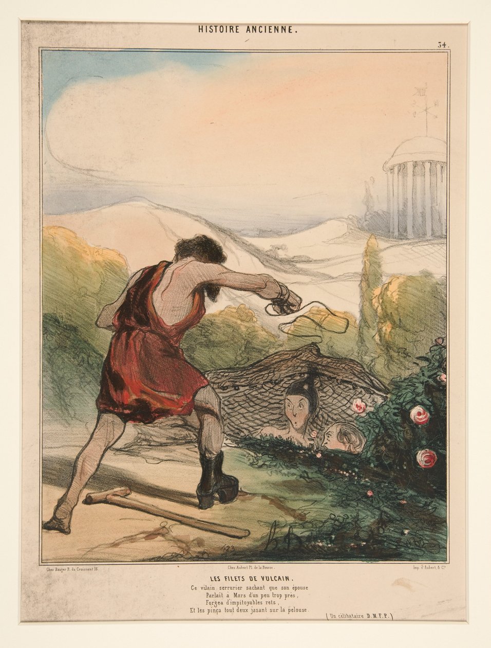 The Nets of Vulcan. That vile locksmith knowing that his wife...from Ancient History by Honoré Daumier