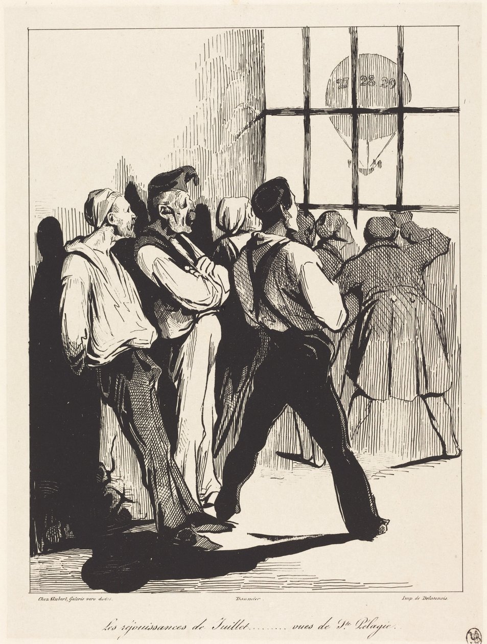 The July Festivities... Seen from Ste. Pélagie by Honoré Daumier