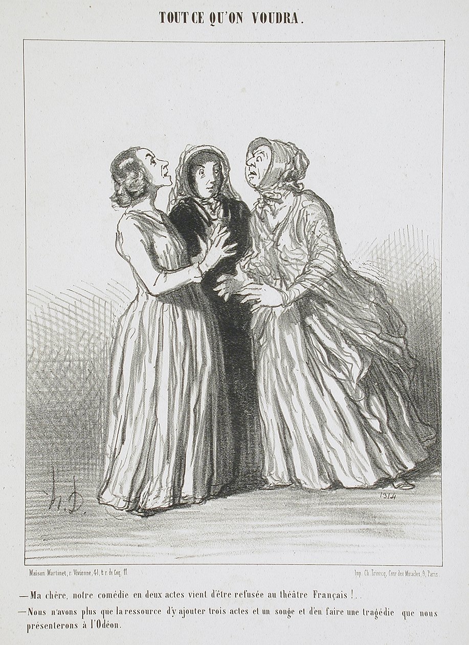 My dear, our comedy in two acts has just been rejected at the Théâtre Français!... by Honoré Daumier