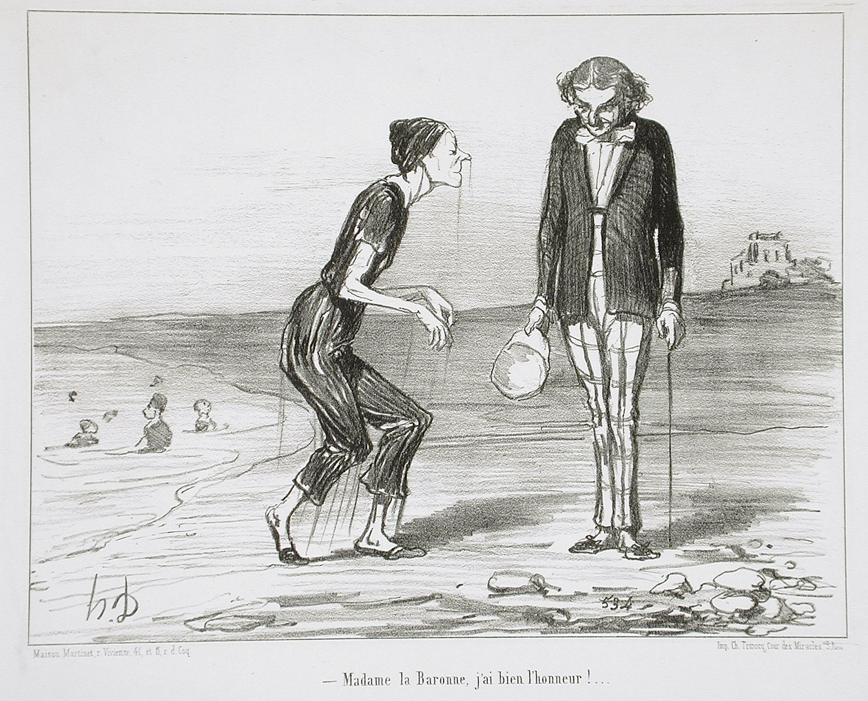 Madame la Baronne, I have the honour! by Honoré Daumier