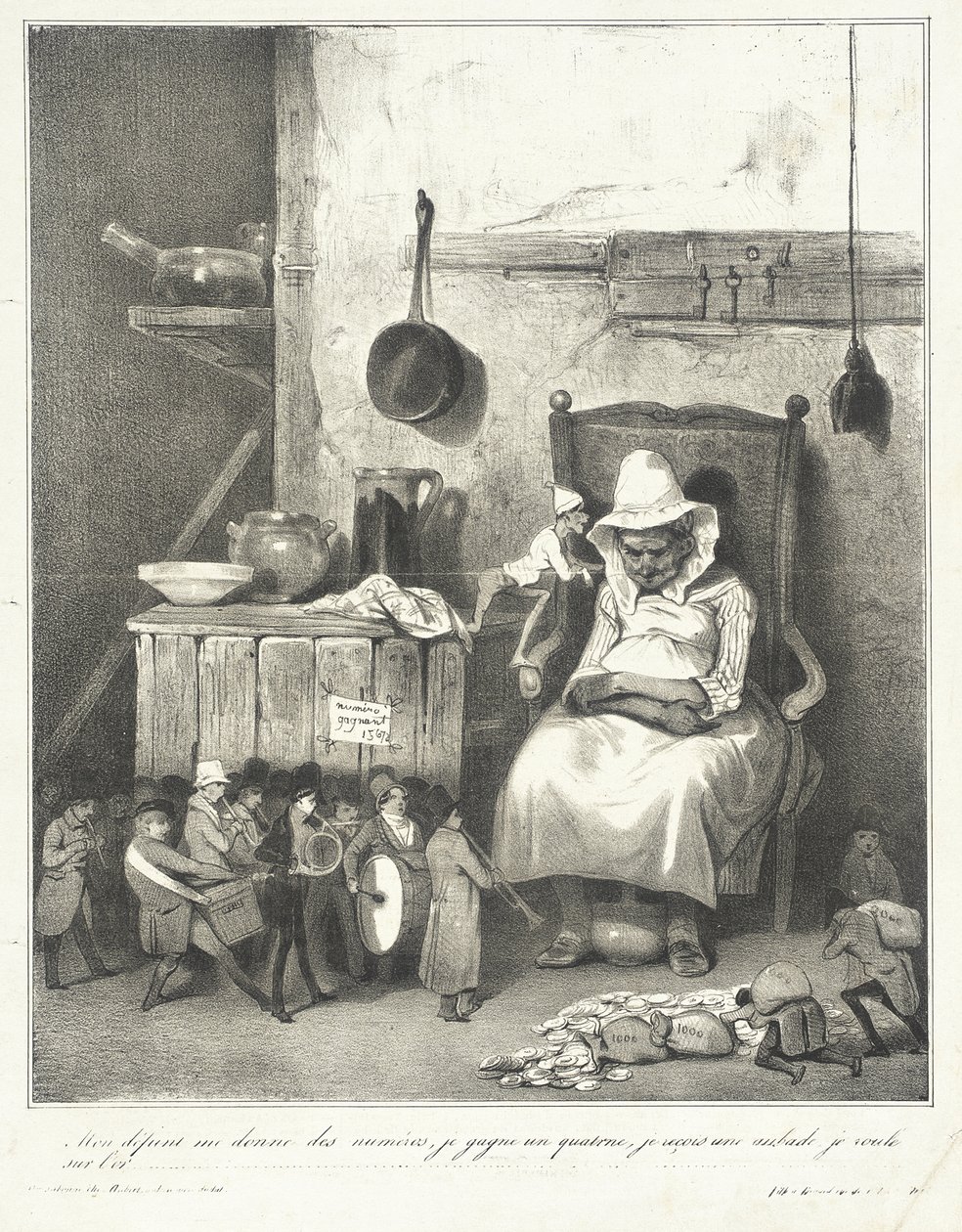 My Deceased Gives Me Numbers... by Honoré Daumier
