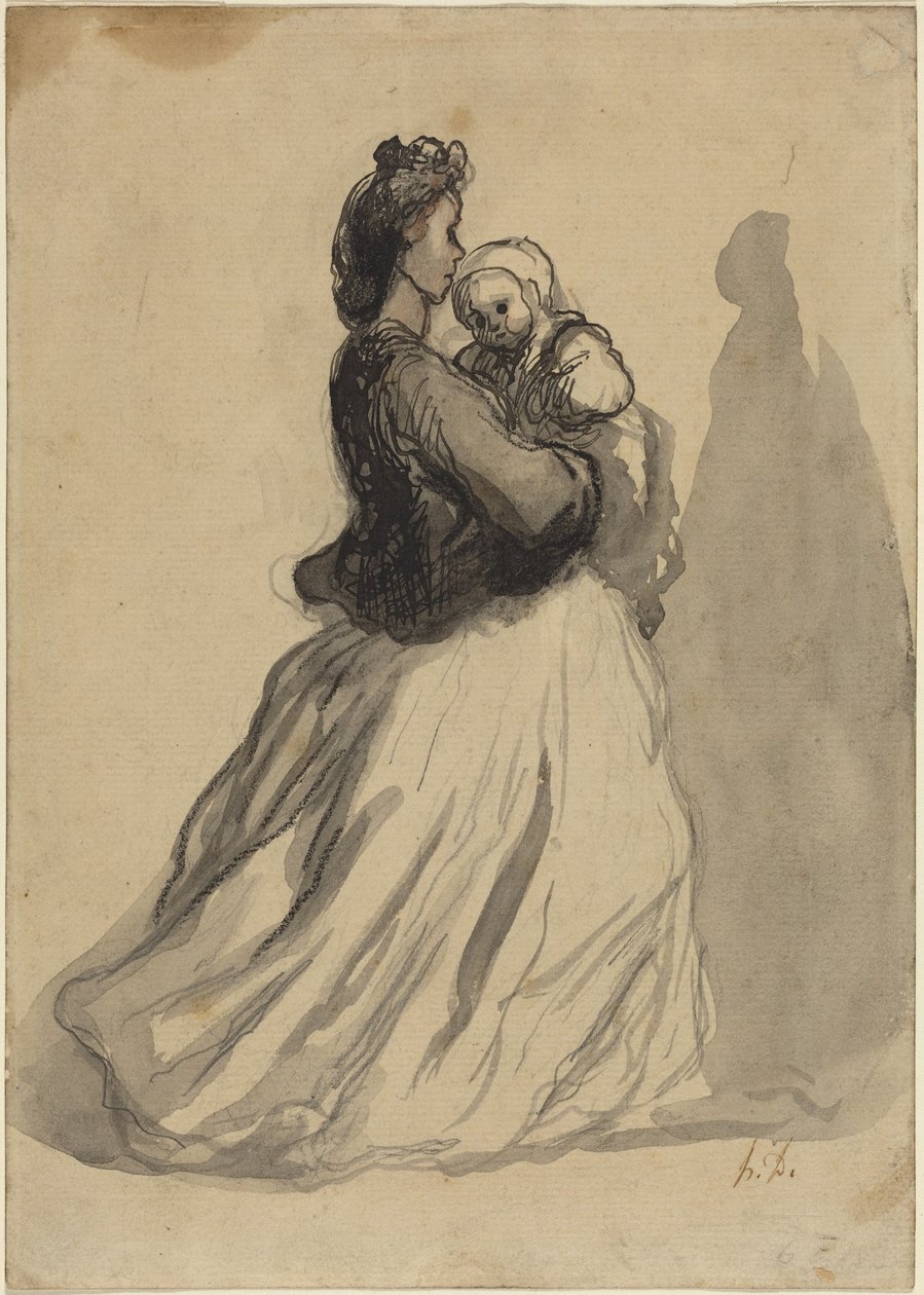 Mother and Baby by Honoré Daumier
