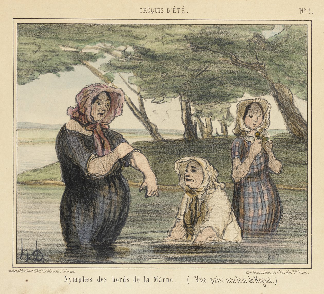 Nymphs on the Banks of the Marne by Honoré Daumier
