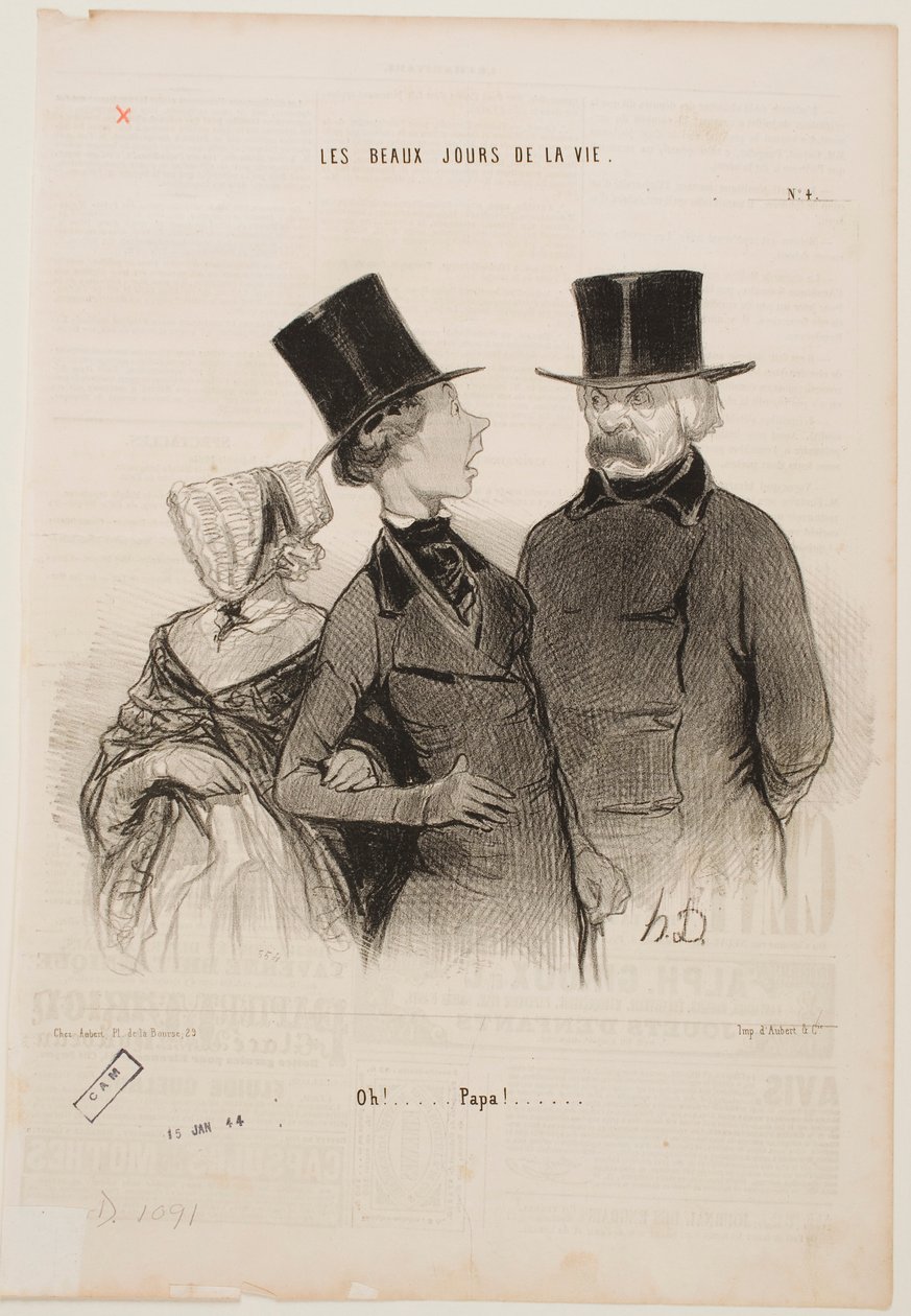 Oops... Papa!... by Honoré Daumier