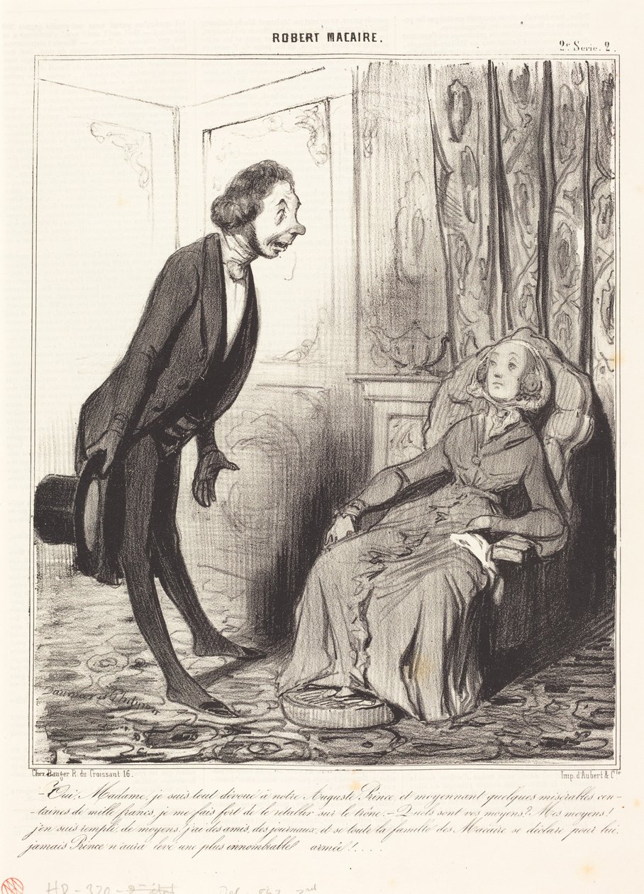 Yes, Madam, I am entirely devoted to our... Prince... by Honoré Daumier