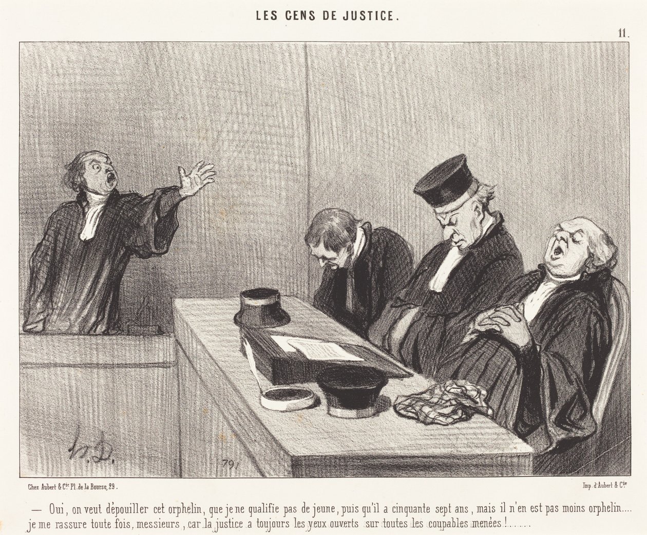Yes, they want to rob this orphan... by Honoré Daumier