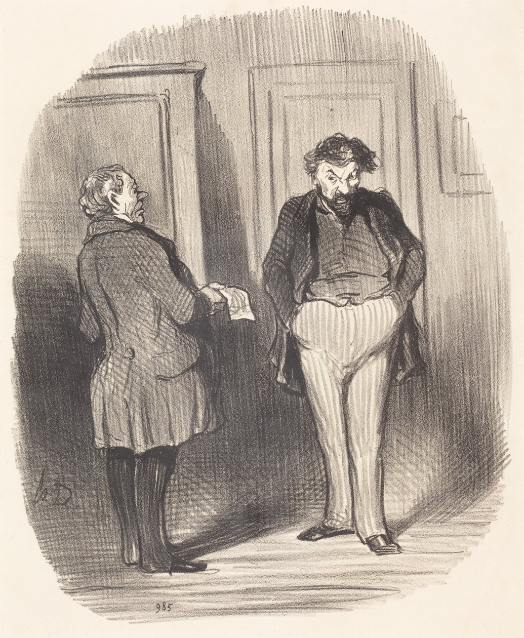 Could you tell me...? I have the flu!... by Honoré Daumier