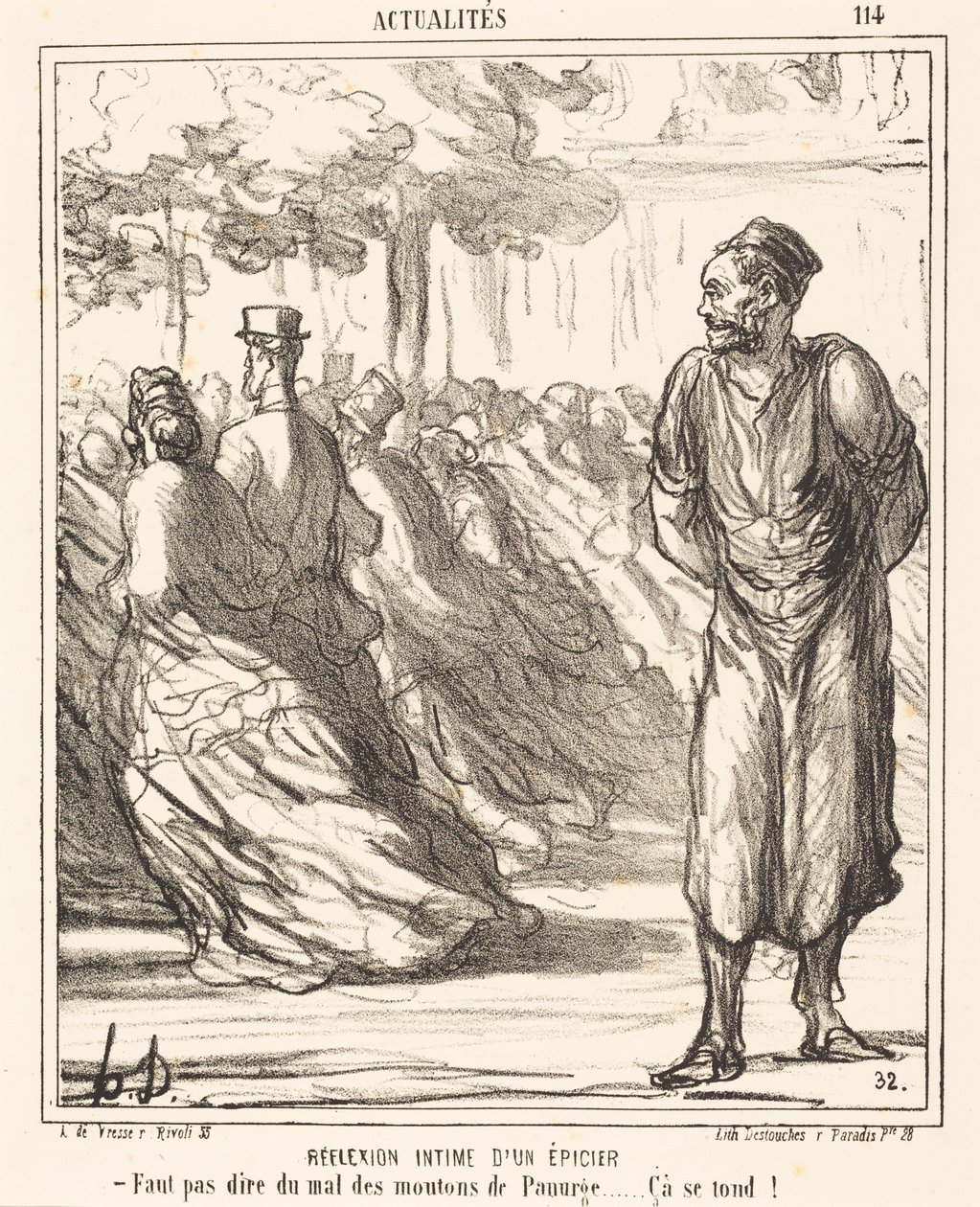 Intimate Reflection of a Grocer by Honoré Daumier