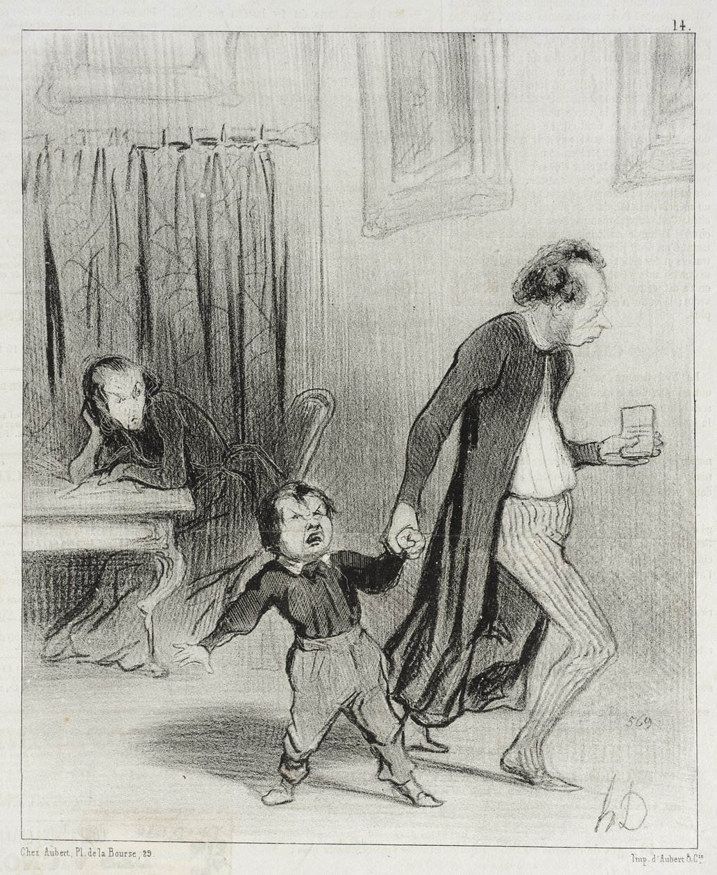 Satanic child prank...let me compose my ode in peace... by Honoré Daumier
