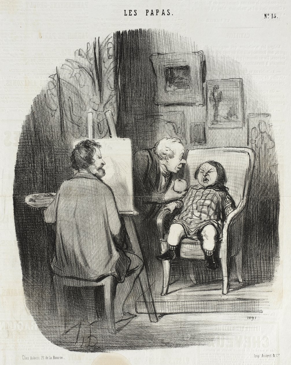 The Only Way to Pose a Child with Fruit... by Honoré Daumier
