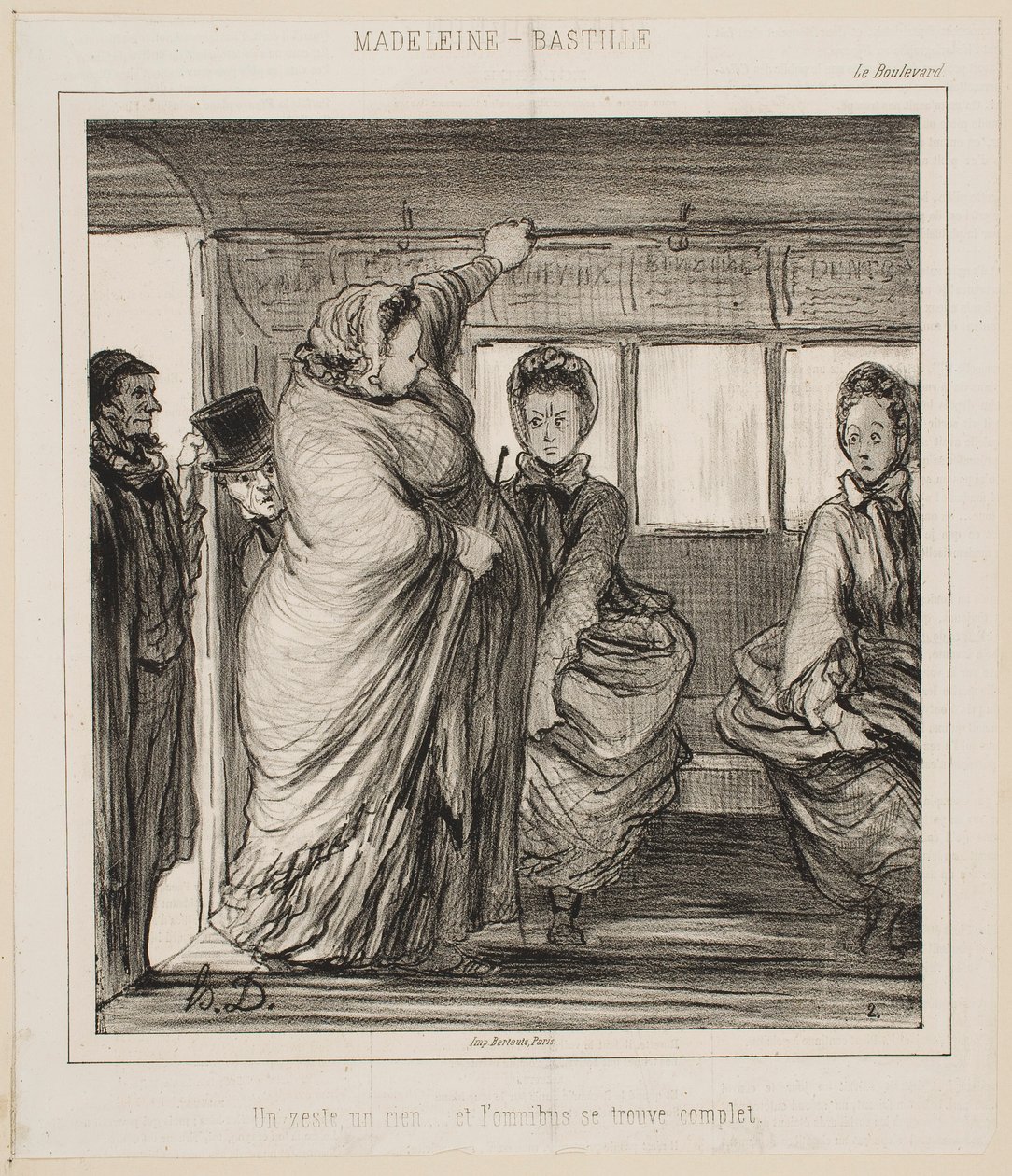 The Madeleine-Bastille Bus Line by Honoré Daumier
