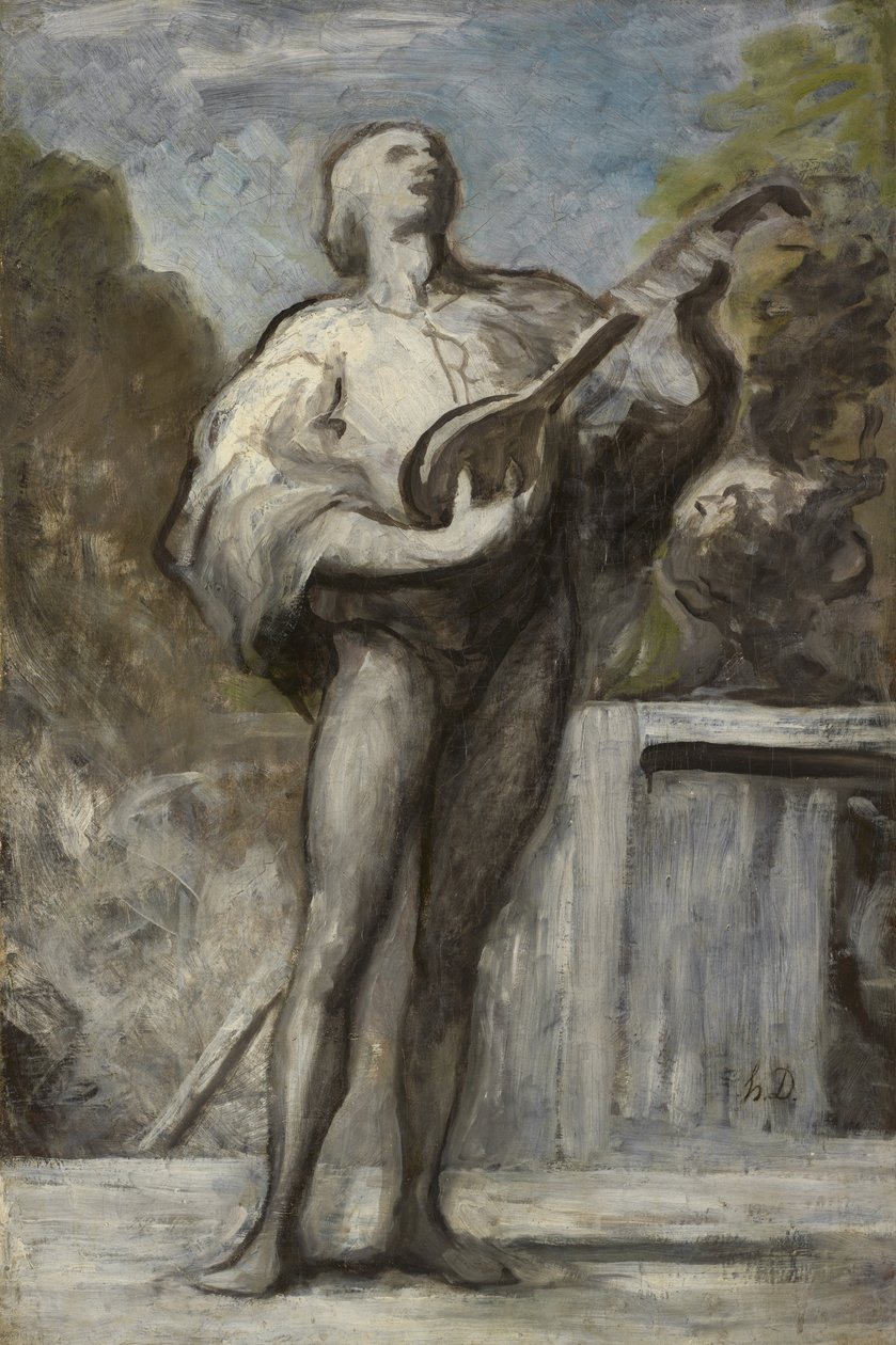 The Troubadour by Honoré Daumier