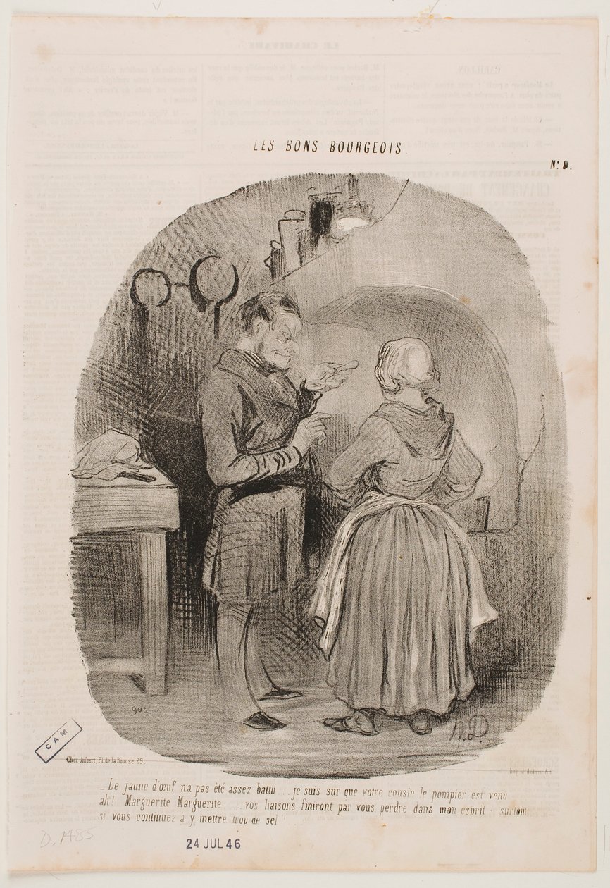 The egg yolk is not beaten enough. by Honoré Daumier
