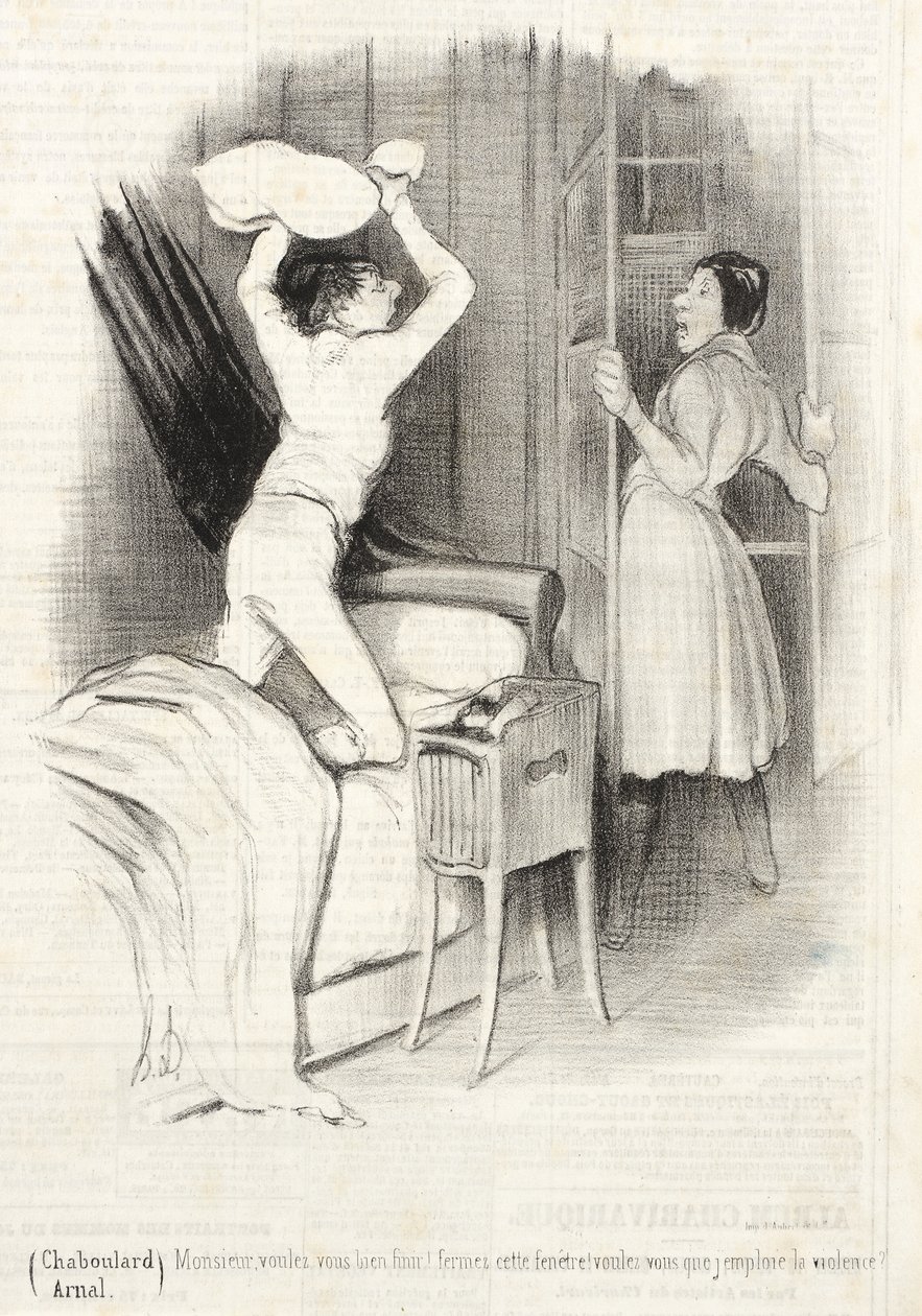 Vaudeville Theatre - Past Midnight by Honoré Daumier