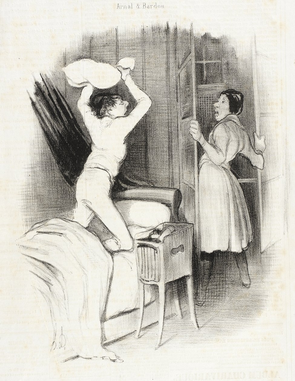 Théâtre du Vaudeville - After Midnight by Honoré Daumier