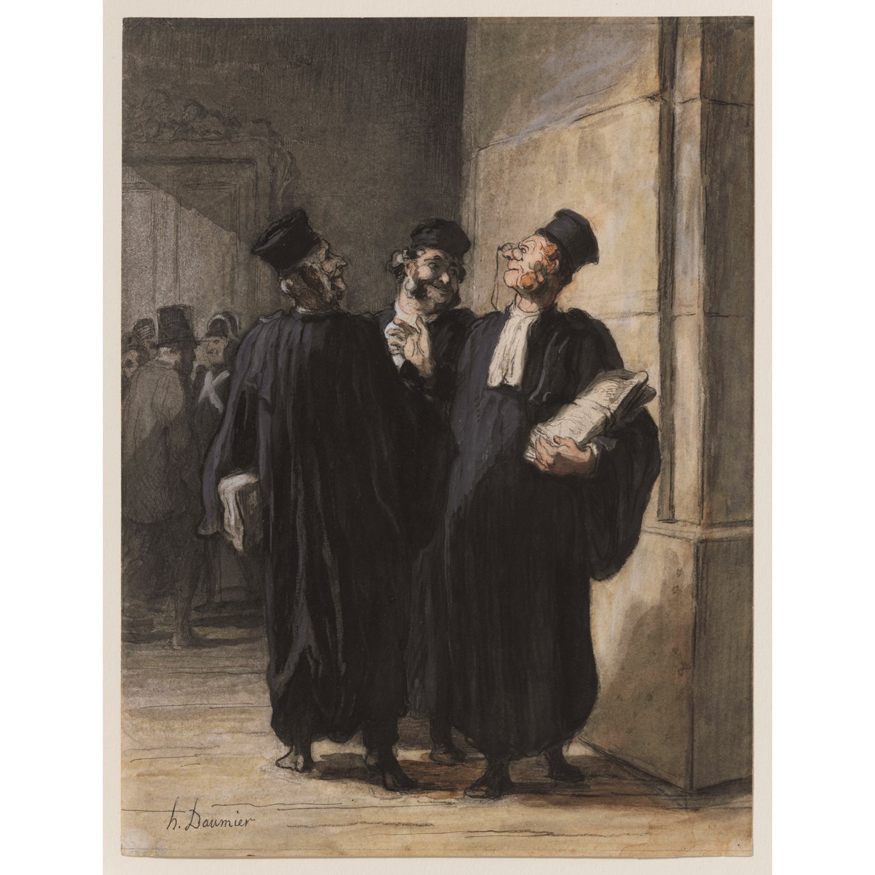 Three Lawyers Conversing by Honoré Daumier