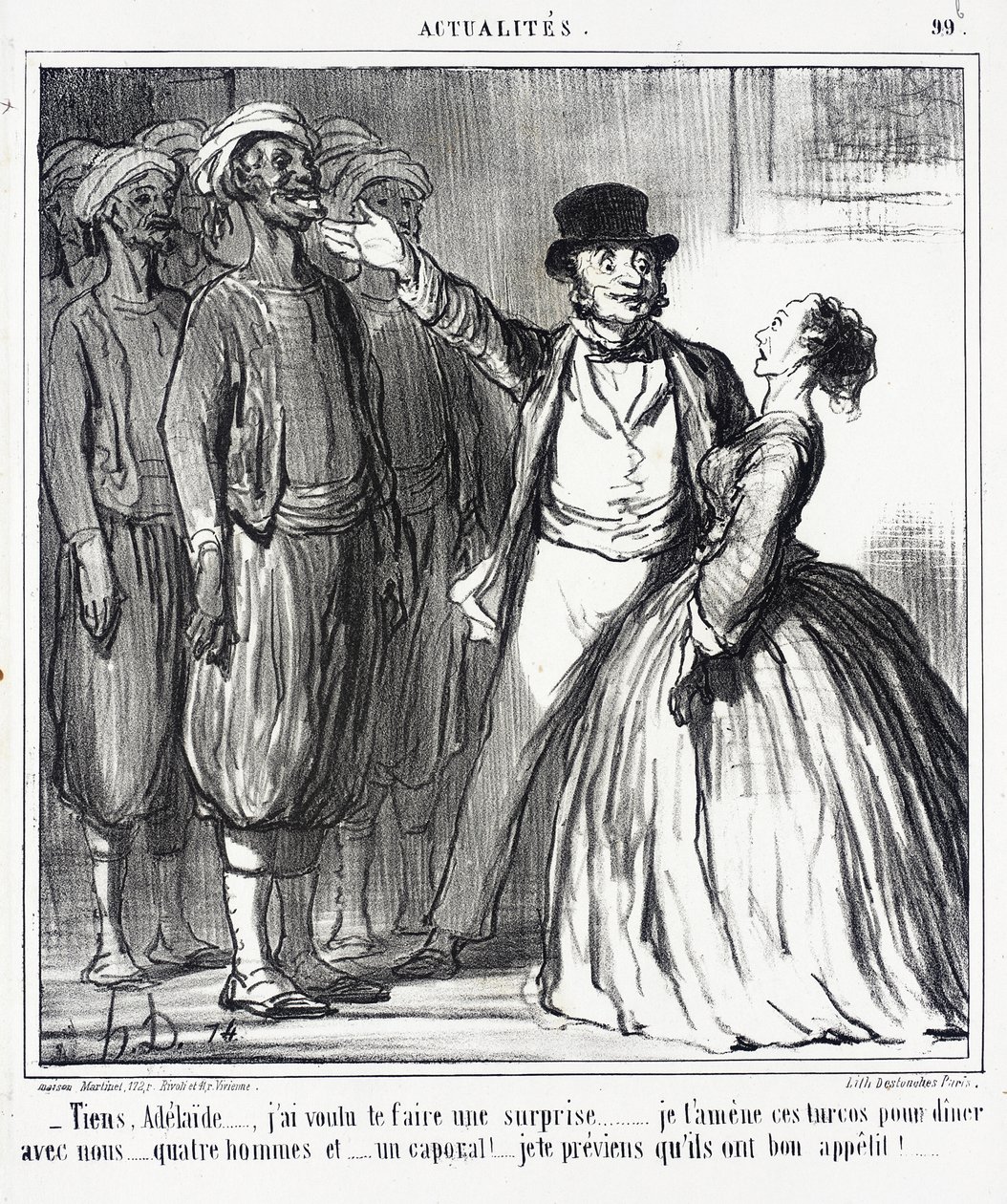 Look, Adélaïde... I wanted to surprise you... by Honoré Daumier