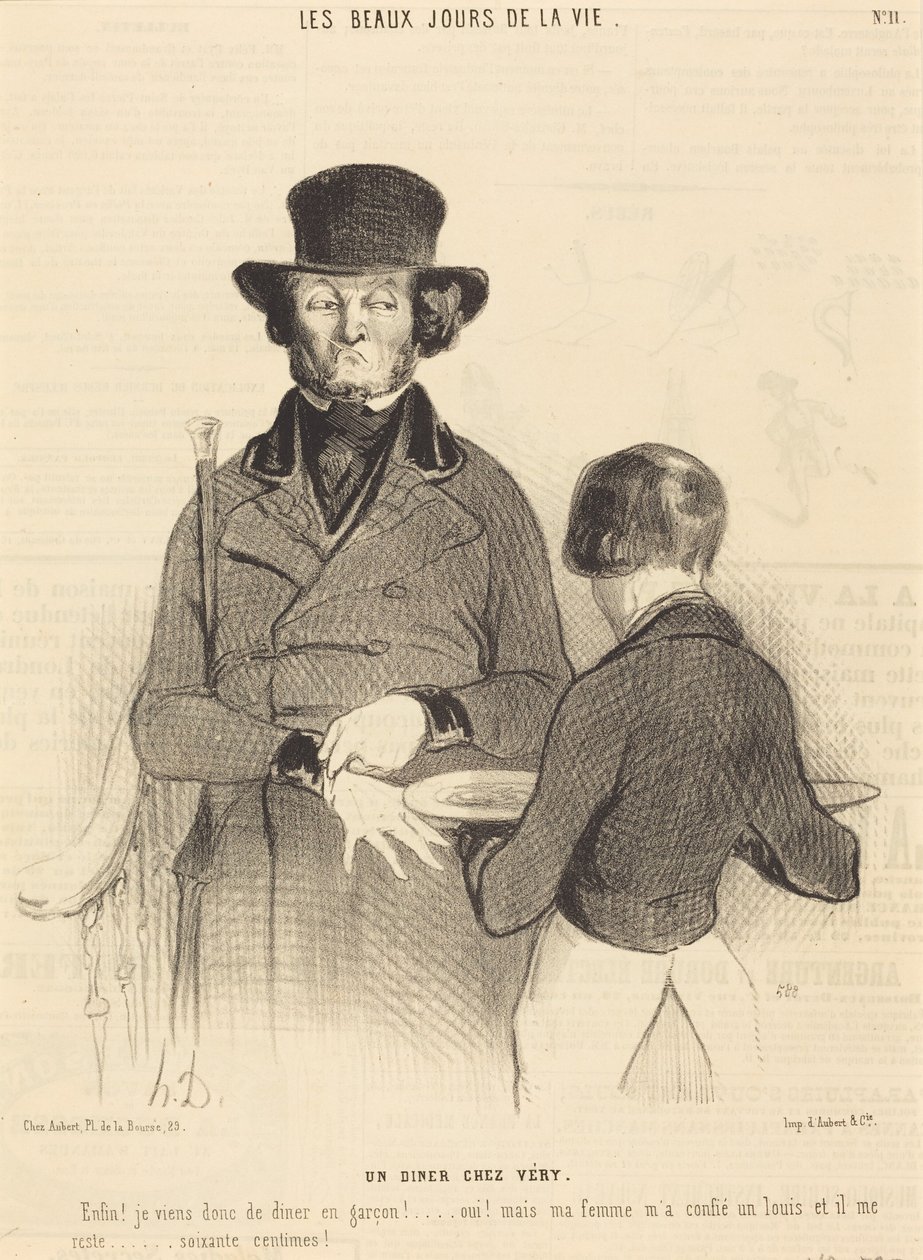 A Dinner at Véry by Honoré Daumier