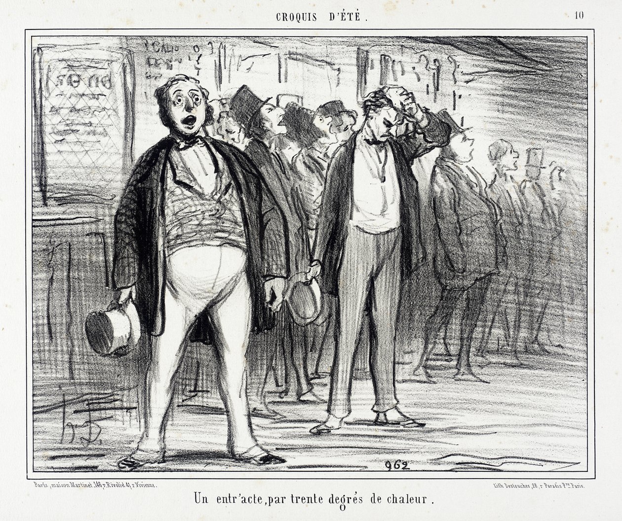 An Intermission, at Thirty Degrees of Heat by Honoré Daumier