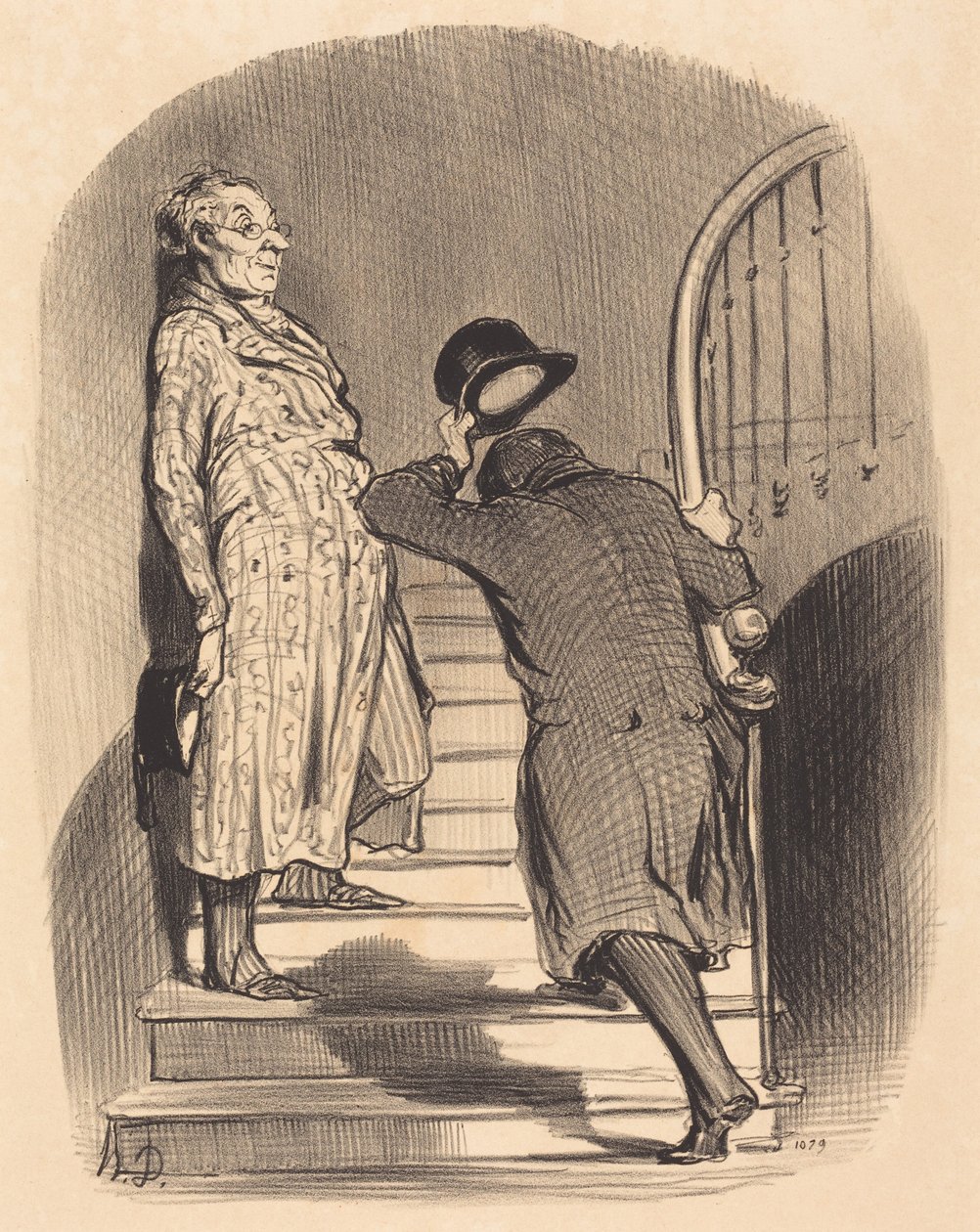 A Tenant Who Pays His Rent Promptly by Honoré Daumier