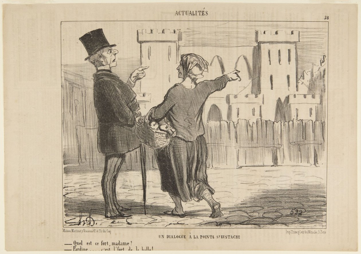 A Dialogue at Pointe St. Eustache by Honoré Daumier