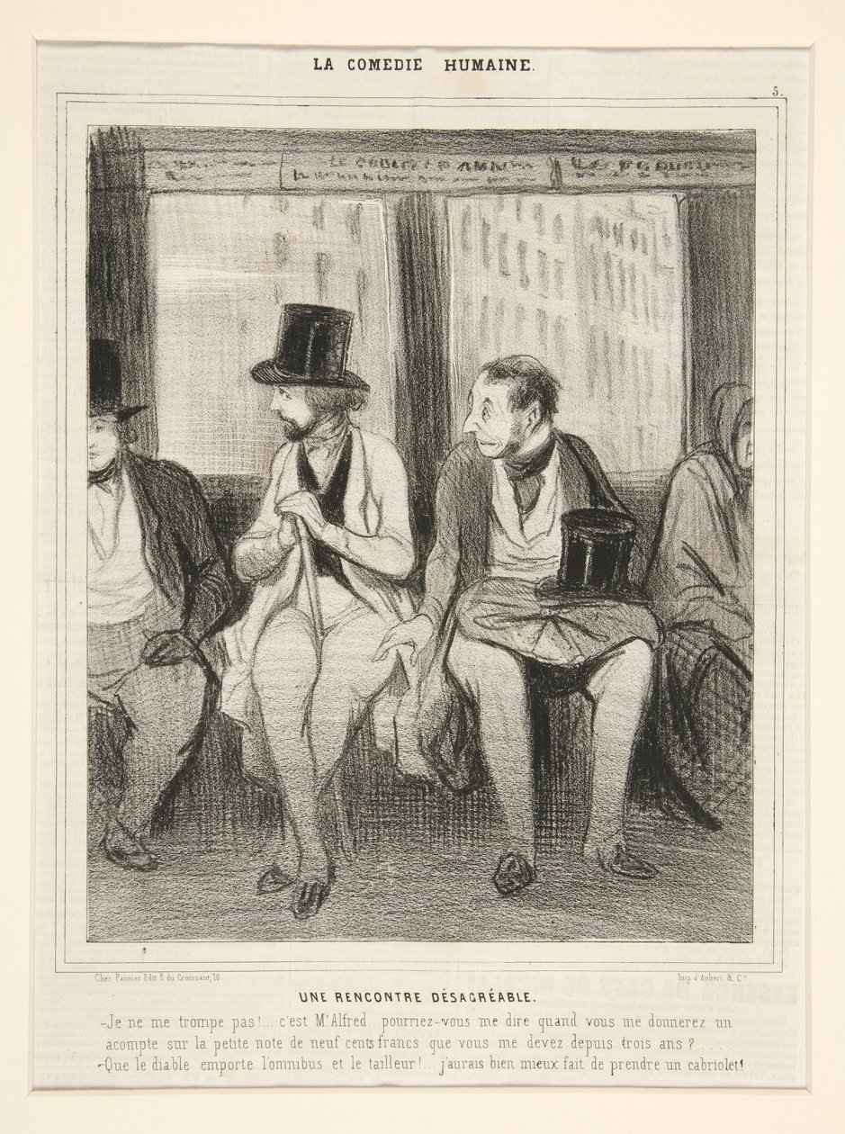 An Unpleasant Encounter, from La Comedie Humaine by Honoré Daumier