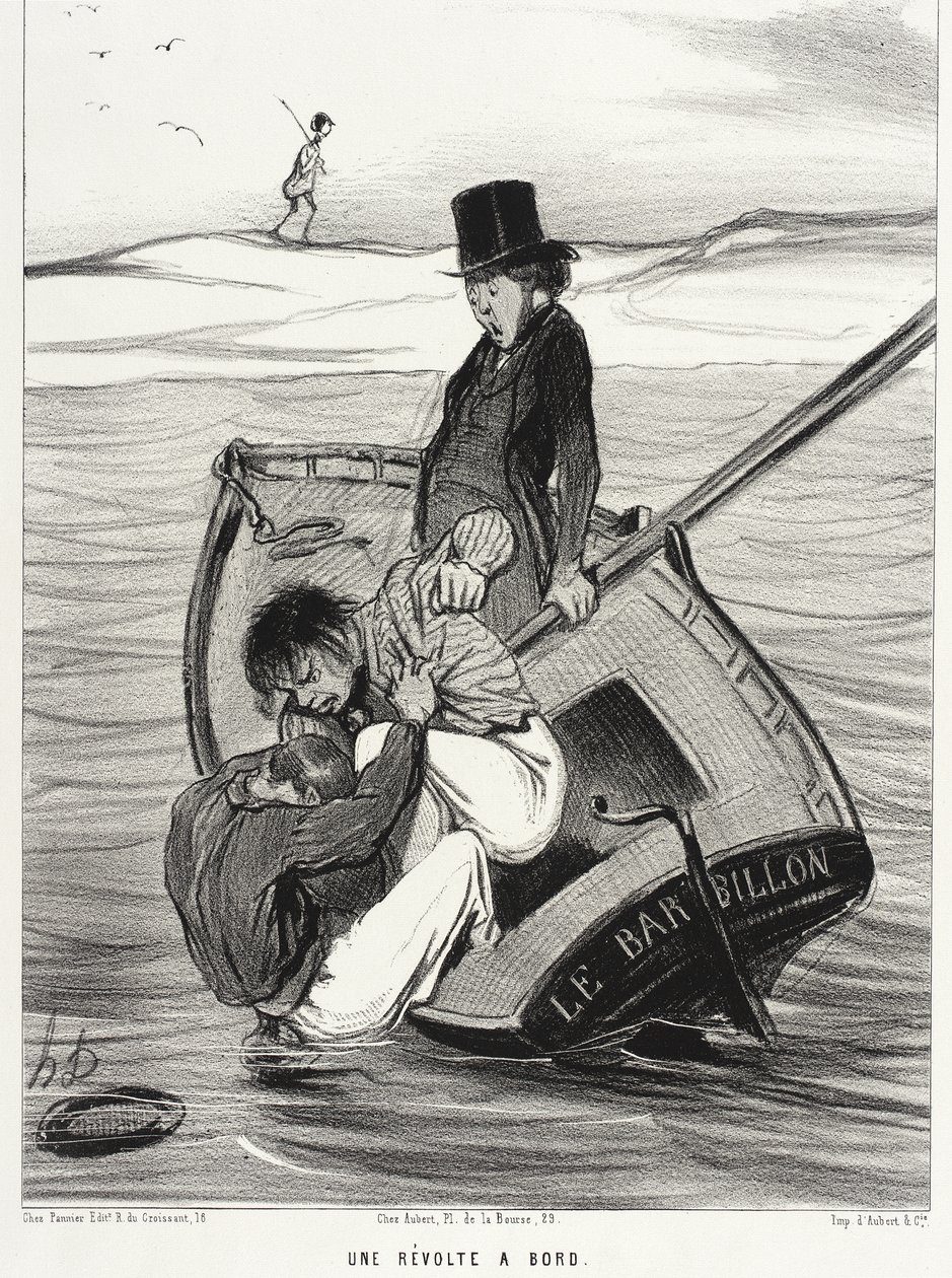 A Revolt on Board by Honoré Daumier