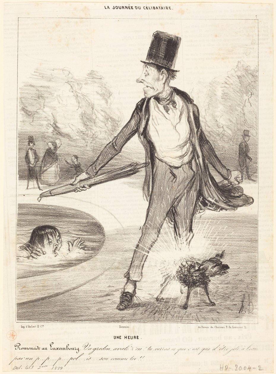 An Hour - Walk in the Luxembourg by Honoré Daumier