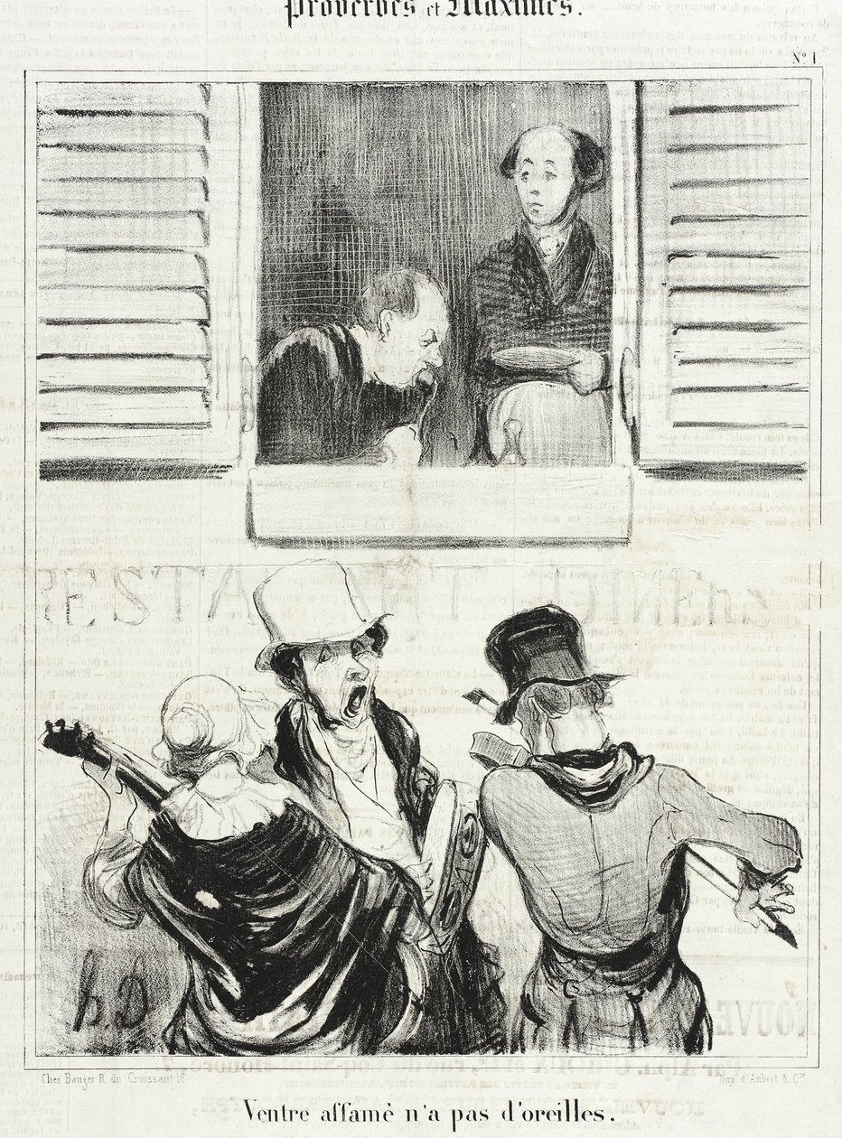 A Hungry Belly Has No Ears by Honoré Daumier