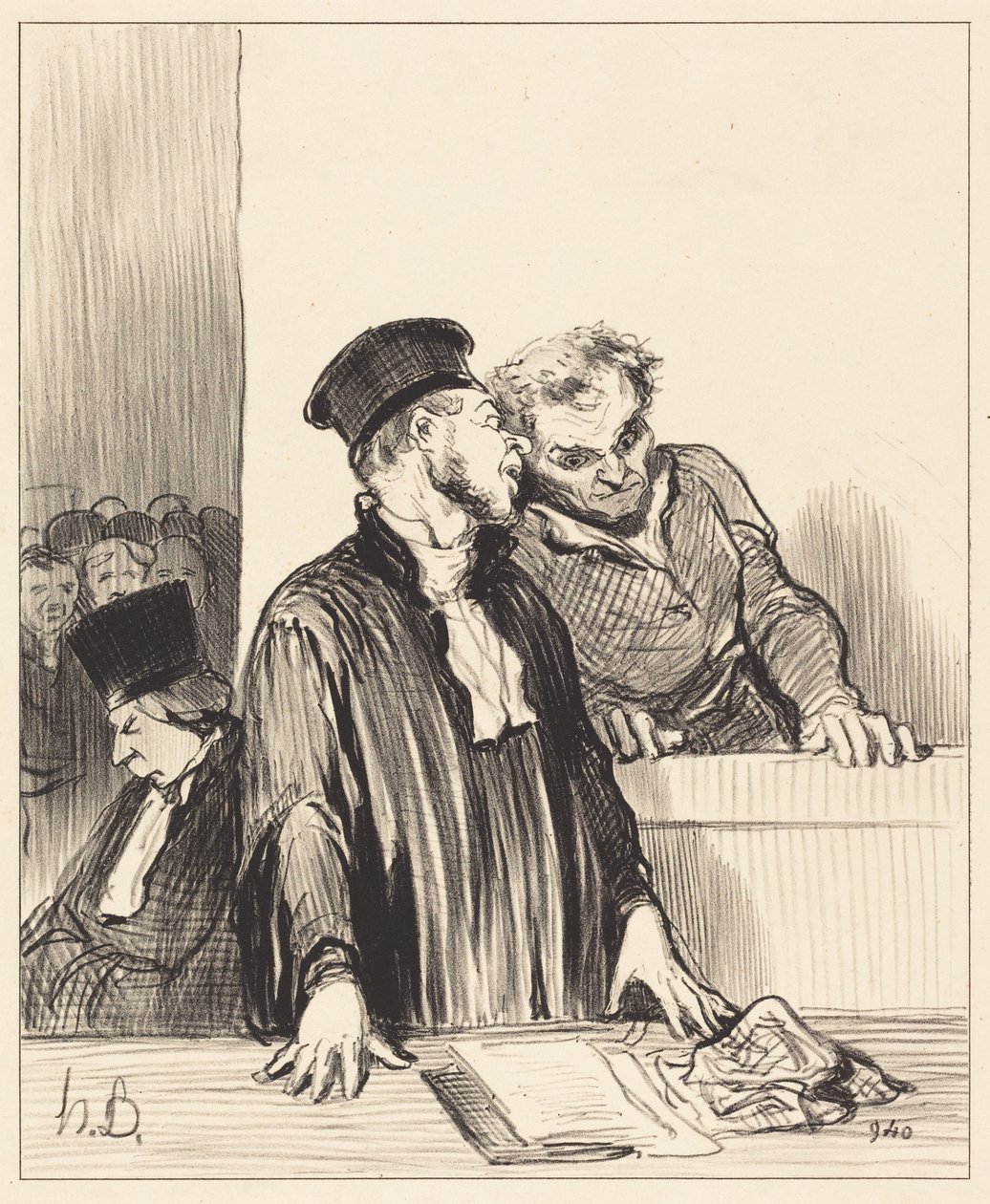 Here is the Public Ministry Telling You Unpleasant Things... by Honoré Daumier
