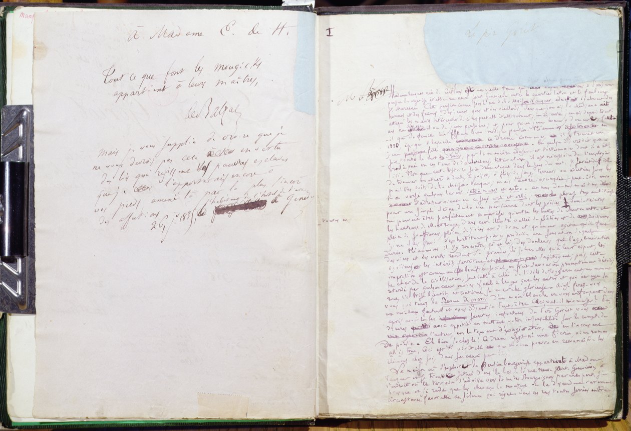 First page and dedication to Madame Hanska of 
