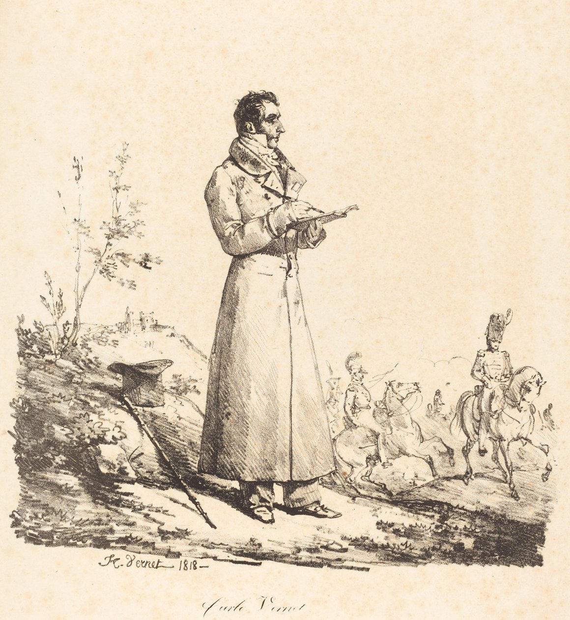 Carle Vernet, Full-Length by Emile Jean Horace Vernet