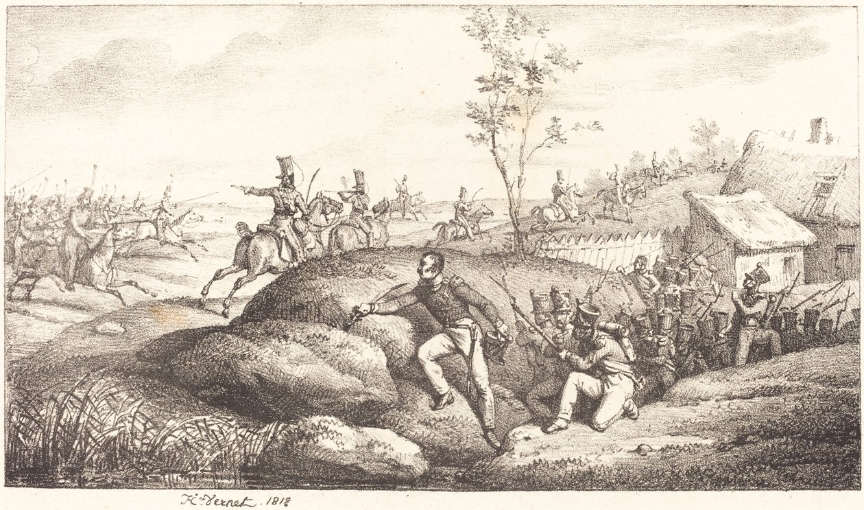Infantry Ambush against the Cossacks by Emile Jean Horace Vernet